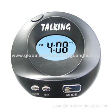2014 China Latest Design Oval Shape Talking Alarm Clock with LCD Display